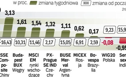 Indeks giełdy tureckiej zanotował największy wzrost od początku roku wśród krajów rozwijających się.