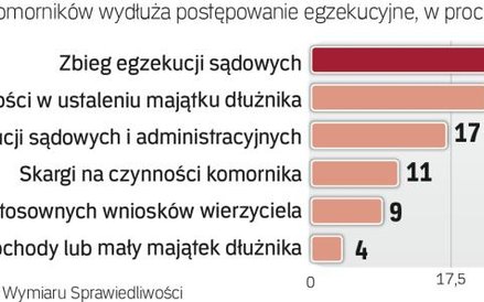 Czas trwania egzekucji przedłuża skarga na komornika, jednym z pomysłów przedstawionych w raporcie j