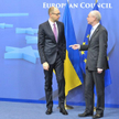 Premier Ukrainy Arsenij Jaceniuk i szef Rady Europejskiej Herman Van Rompuy
