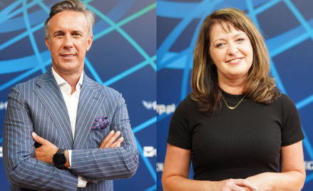 Artur Pielech, prezes FBSerwis i Janina Ewa Orzełowska, członek zarządu województwa mazowieckiego