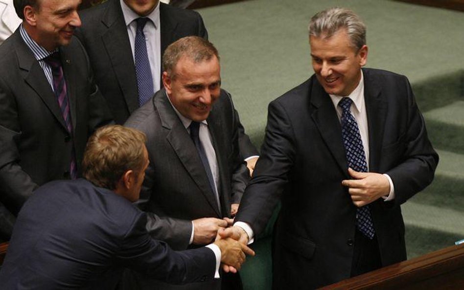 Donald Tusk, Grzegorz Schetyna i Cezary Grabarczyk