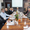 Dyskutanci od lewej: Bartosz Poliński, Leszek Kraj, dr Janusz Meder, prof. Piotr Wysocki, wiceminist