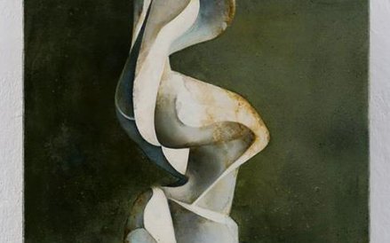 Ewa Juszkiewicz, Bez tytułu (według Katarzyny Kobro), 2016, olej na płótnie.