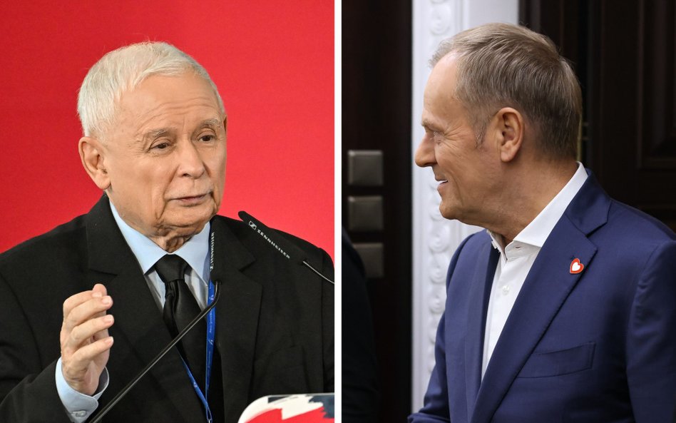 Prezes PiS Jarosław Kaczyński i premier RP, przewodniczący Platformy Obywatelskiej Donald Tusk.