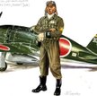 Japoński pilot morski przy myśliwcu Mitsubishi J2M3 „Raiden” (Jack)