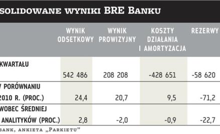BRE?Bank: Pomogły dochody z odsetek i rezerwy