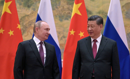 Prezydenci Rosji i Chin, Władimir Putin i Xi Jinping, podczas spotkania w Pekinie, 4 lutego 2022 r.