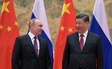 Prezydenci Rosji i Chin, Władimir Putin i Xi Jinping, podczas spotkania w Pekinie, 4 lutego 2022 r.