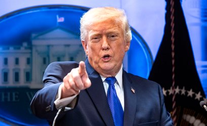 Prezydent Donald Trump podczas piątkowej konferencji prasowej