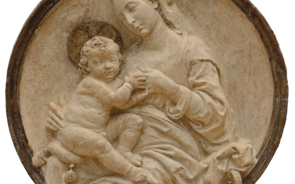 Francesco di Simone Ferrucci, Matka Boska karmiąca Dzieciątko, relief gipsowy, druga połowa XV wieku