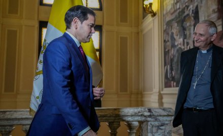 Sekretarz stanu USA Marco Rubio i kardynał Matteo Zuppi