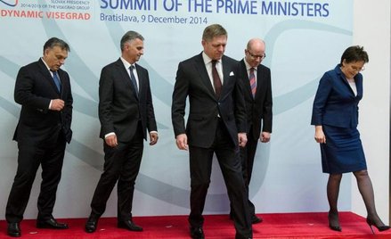 Czterech premierów Grupy Wyszehradzkiej (Viktor Orban z Węgier, Robert Fico ze Słowacji, Bohuslav So