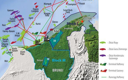 Mapa inwestycji Kulczyk Oil Ventures w Brunei