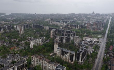Zniszczony przez Rosjan Mariupol