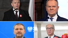 Karol Nawrocki, Donald Tusk, Waldemar Żurek i Włodzimierz Czarzasty