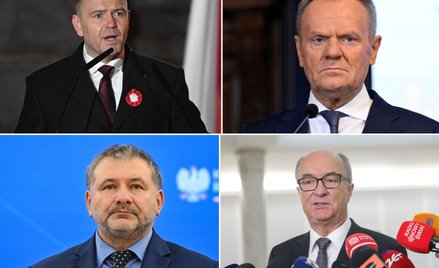 Karol Nawrocki, Donald Tusk, Waldemar Żurek i Włodzimierz Czarzasty