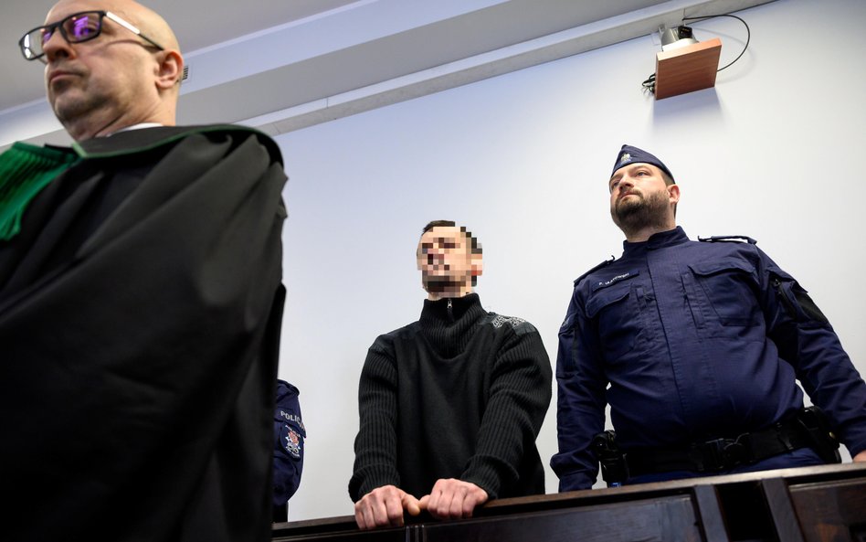 Oskarżony Serhij T. (C) w Sądzie Okręgowym w Poznaniu