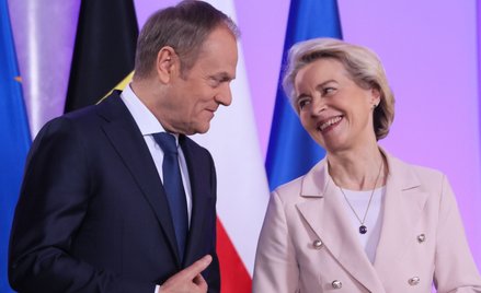 Premier Donald Tusk i przewodnicząca Komisji Europejskiej Ursula von der Leyen