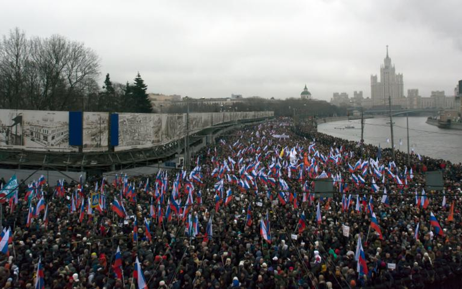 Wiec na miejscu śmierci Borysa Niemcowa, Moskwa 1 marca 2015