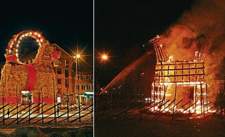 Słomiana figura wielokrotnie spektakularnie płonęła – na przykład w 2004 r.