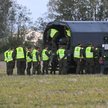 Służby w miejscu upadku rosyjskiego drona w miejscowości Wohyń, fotografia z 10 września