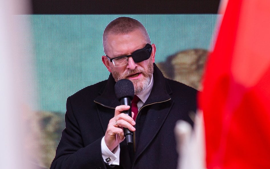 Lider Konfederacji Korony Polskiej, poseł do Parlamentu Europejskiego Grzegorz Braun