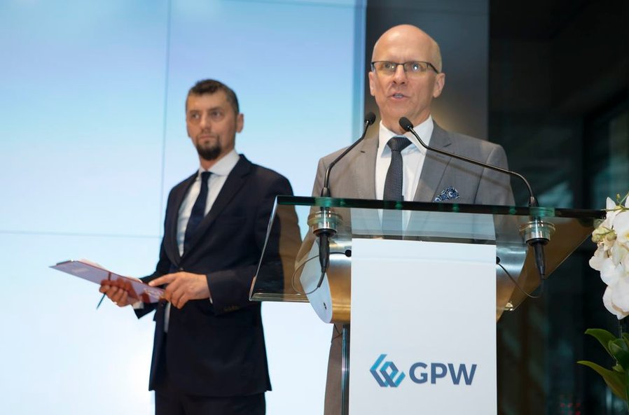 Andrzej Stec, redaktor naczelny "Parkietu”, i Piotr Borowski, członek zarządu GPW