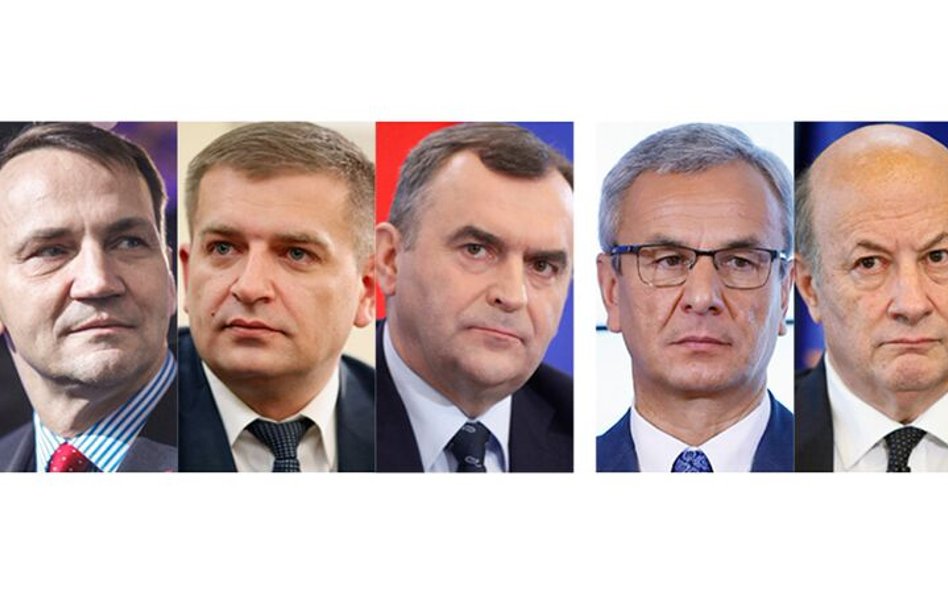 Zdymisjonowani: Radosław Sikorski, Bartosz Arłukowicz, Włodzimierz Karpiński, Andrzej Biernat i Jace