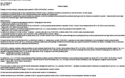 Wzór pozwu o zwrot bezpodstawnie uzyskanej korzyści majątkowej