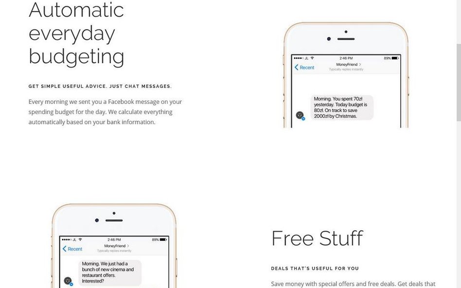 chatbot dla FB Messengera, personalny doradca finansowy dla studentów