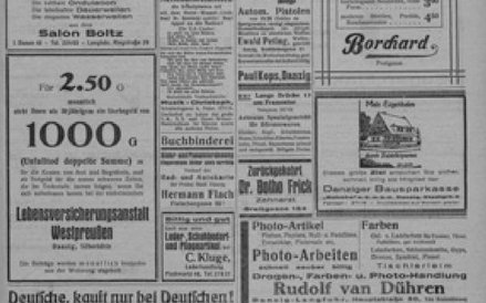 Strona "Vorposten" z hasłem "Niemcy, kupujcie tylko u Niemco´w!" z 1931 r.