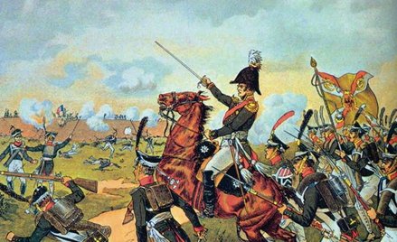 Gen. Jermołow prowadzi kontratak piechoty na baterię Rajewskiego, rys., początek XX w.