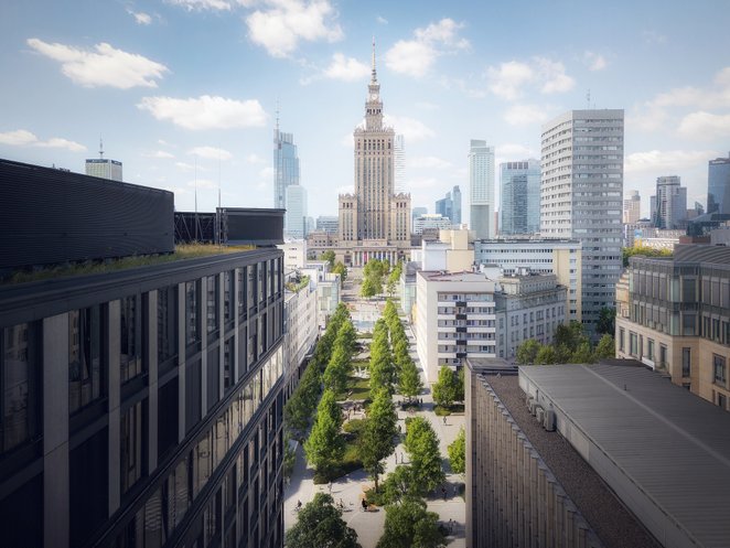 Zmiany na Złotej to jednak coś więcej niż tylko drzewa. W ramach przebudowy powstaje tu tzw. ogród l