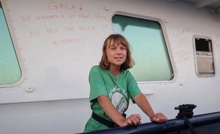 Greta Thunberg na pokładzie jednostki należącej do flotylli Sumud
