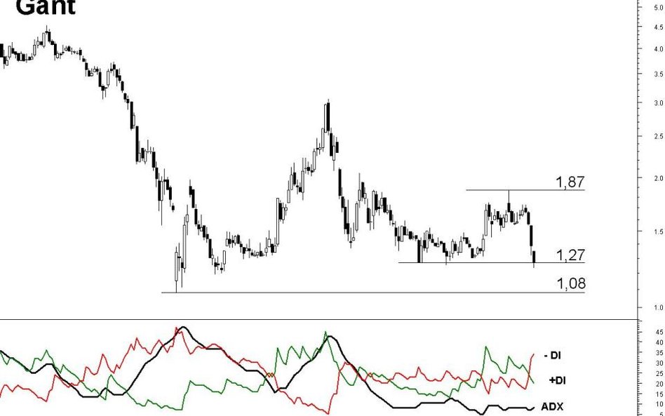 Z analizy technicznej spółki Gant wynika, że kurs akcji będzie kontynuował spadek