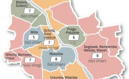 To koncepcja podziału na okręgi przygotowana w ratuszu. Dzielnice mają do 15 marca czas, by przesłać