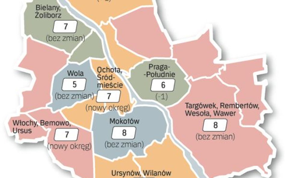 To koncepcja podziału na okręgi przygotowana w ratuszu. Dzielnice mają do 15 marca czas, by przesłać