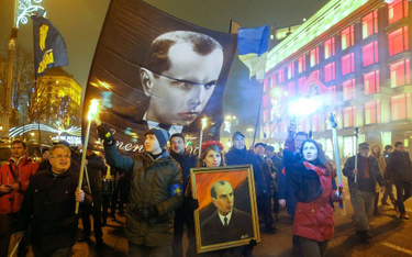 1 stycznia w Kijowie. Świętowanie urodzin Stepana Bandery.