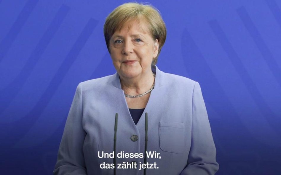 Angela Merkel na nagraniu z końca kwarantanny