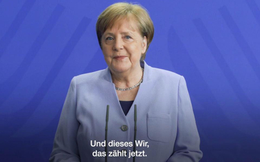 Angela Merkel na nagraniu z końca kwarantanny