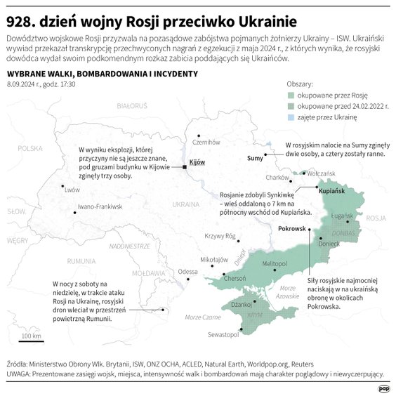 Tak wyglądała sytuacja na froncie w 928 dniu wojny