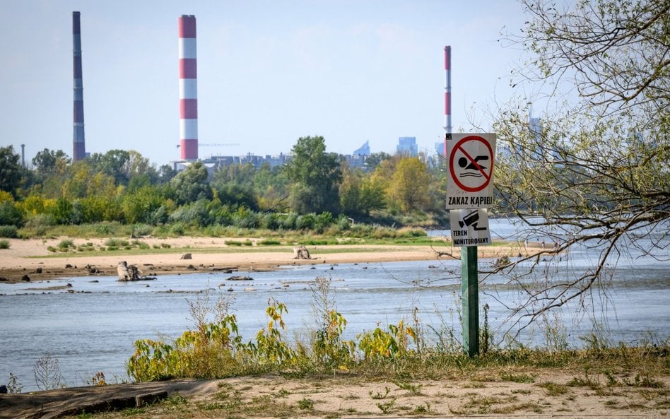 Eksperci oceniają poziom wody w Wiśle jako alarmująco niski.