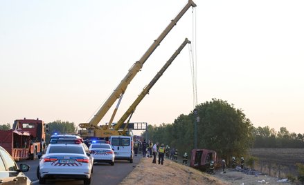 Wypadek polskiego autokaru na węgierskiej autostradzie M3