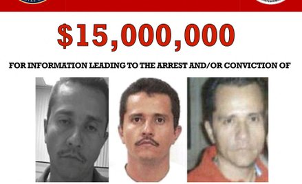 List gończy za  Nemesio Oseguerą Cervantesem zamieszczony na stronie internetowej Departamentu Stanu