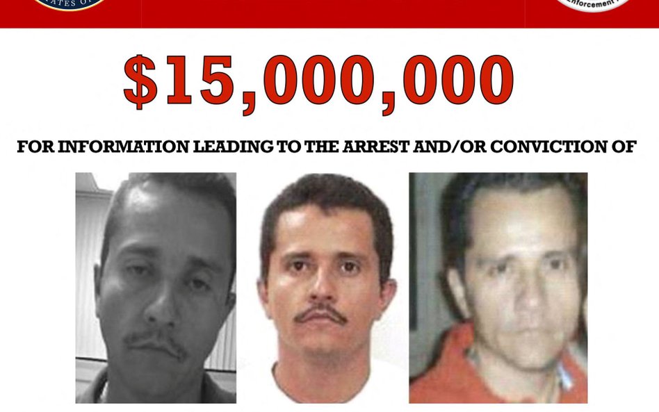 List gończy za  Nemesio Oseguerą Cervantesem zamieszczony na stronie internetowej Departamentu Stanu