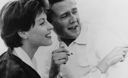 Marek Hłasko z żoną Sonją Ziemann, niemiecką aktorką, piosenkarką i tancerką. – Alkoholikiem był mój