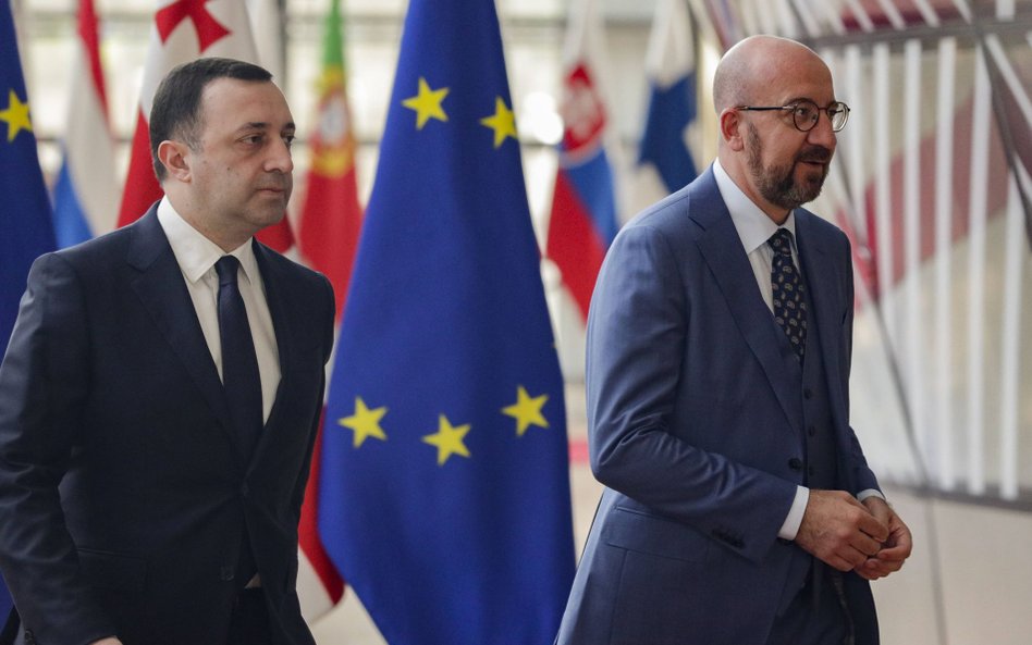 Premier Irakli Garibaszwili i Charles Michel