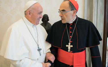 Papież Franciszek i arcybiskup Lyonu kard. Philippe Barbarin
