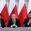 Prezes Prawa i Sprawiedliwości Jarosław Kaczyński, premier Beata Szydło oraz marszałek Sejmu Marek K