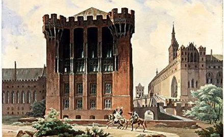 Pałac Wielkich Mistrzów od strony zachodniej, akwarela